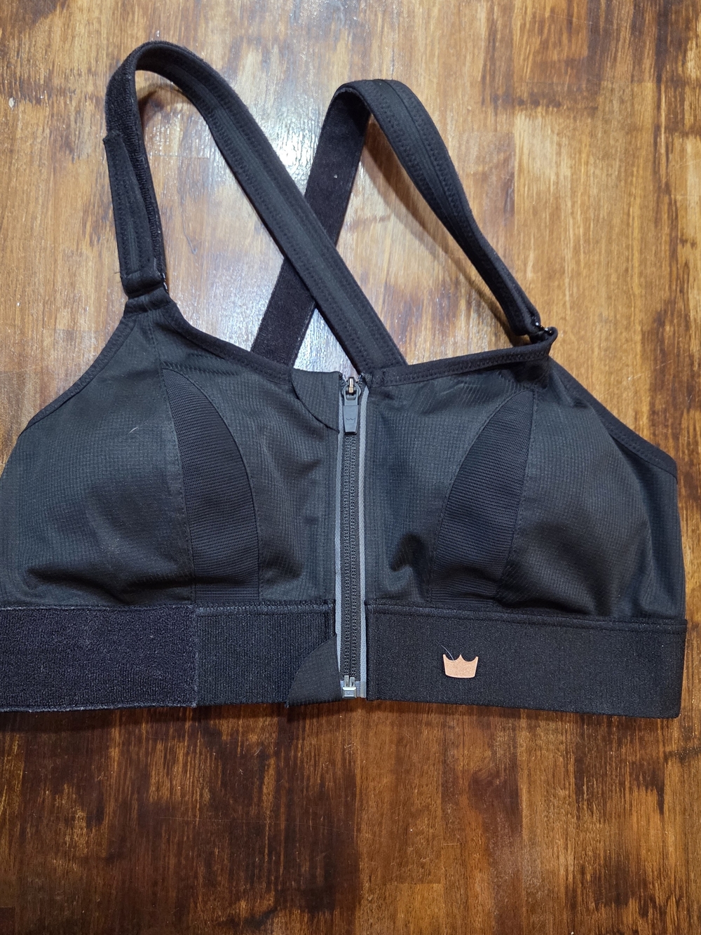 Shefit Ultimate Sports Bra Luxe High Impact Black Adjustable Front Zip Close M